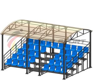 Купить Трибуна для зрителей 5 рядов на 42 места с навесом и перилами в Голицыне 