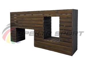 Купить Элемент полосы препятствий Стенка с двумя проломами (брус) в Голицыне 