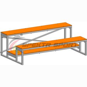 Купить Трибуна мобильная 2 ряда сиденья из фанеры в Голицыне 