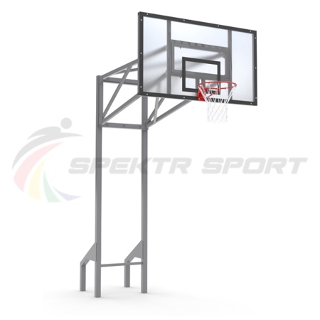Купить Стойка баскетбольная уличная усиленная со щитом из оргстекла, кольцом и сеткой SP D 413 в Голицыне 