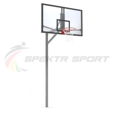 Купить Стойка баскетбольная уличная упрощенная со щитом из оргстекла, кольцом и сеткой SP D 412 в Голицыне 