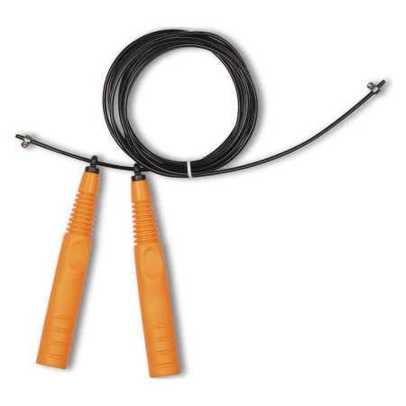 Купить Скакалка высокооборотная Кроссфит стальной шнур в оплетке 2.9 м чёрно-оранжевая в Голицыне 